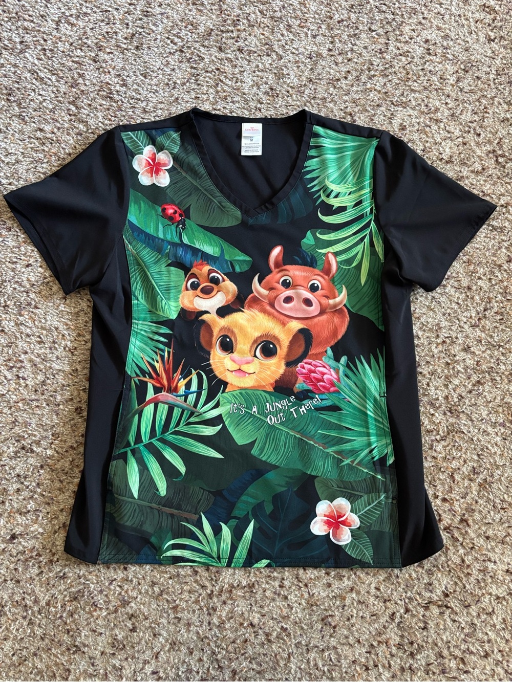 Disney The Lion King “It’s A Jungle Out ThereL Scrub Top - Picture 1 of 4